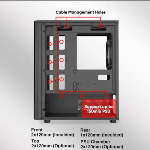 ARMAGGEDDONMICROATXCASEWITH3XARGBFANSTYPE-CDEEPFREEZEDUPLEX2ARGB-CBLACK