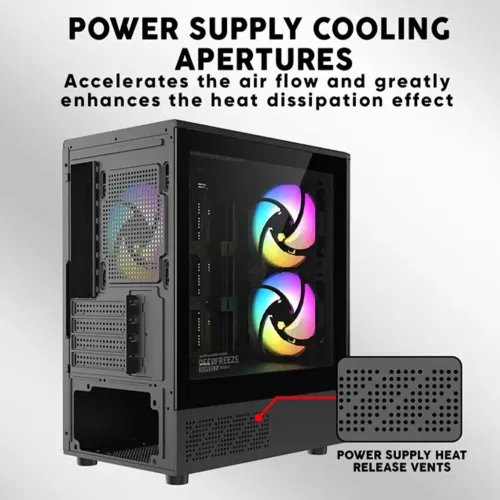 ARMAGGEDDONMICROATXCASEWITH3XARGBFANSTYPE-CDEEPFREEZEDUPLEX2ARGB-CBLACK