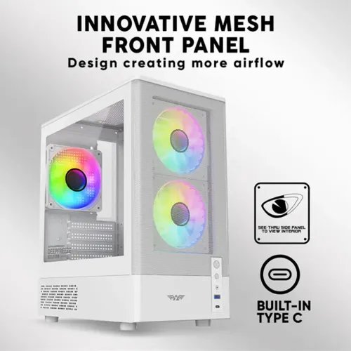 ARMAGGEDDONMICROATXCASEWITH3XARGBFANSTYPE-CDEEPFREEZEDUPLEX2ARGB-CWHITE