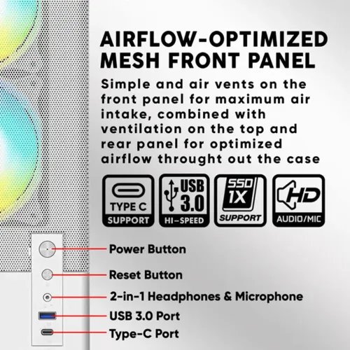 ARMAGGEDDONMICROATXCASEWITH3XARGBFANSTYPE-CDEEPFREEZEDUPLEX2ARGB-CWHITE