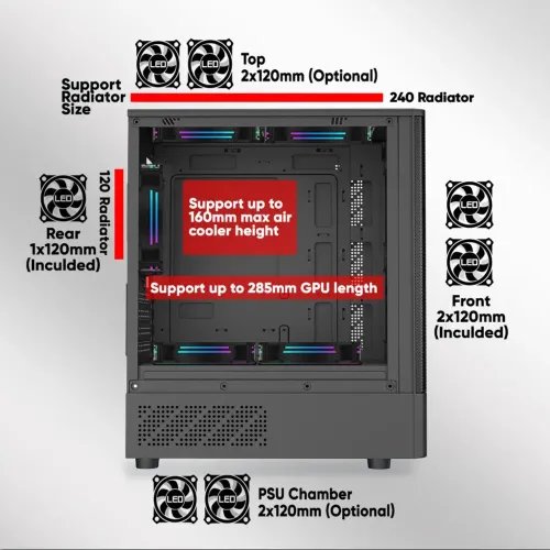 ARMAGGEDDONMICROATXCASEWITH3XCHROMAFANSDEEPFREEZEDUPLEX2CHROMABLACK