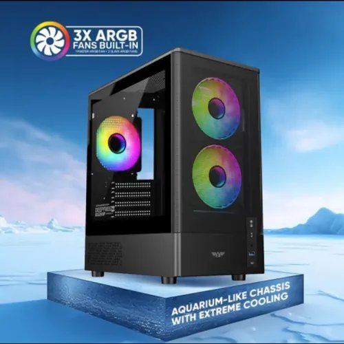 ARMAGGEDDONMICROATXCASEWITH3XCHROMAFANSDEEPFREEZEDUPLEX2CHROMABLACK