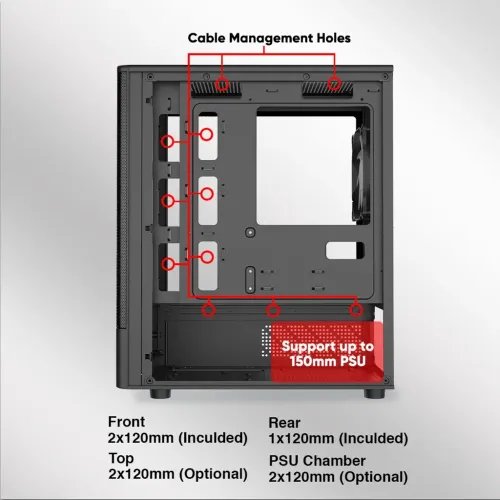 ARMAGGEDDONMICROATXCASEWITH3XCHROMAFANSDEEPFREEZEDUPLEX2CHROMAWHITE