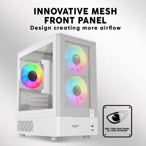 ARMAGGEDDONMICROATXCASEWITH3XCHROMAFANSDEEPFREEZEDUPLEX2CHROMAWHITE