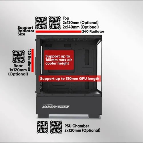 ARMAGGEDDONMICROATXGAMINGPCCASEAQUARONDUPLEXBLACK