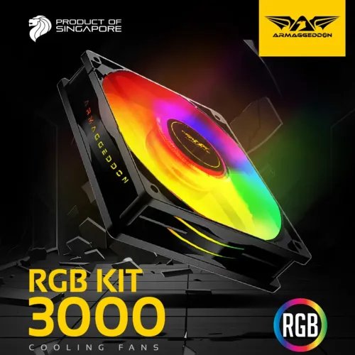 ARMAGGEDDONPCCOOLINGFAN12CMCHROMARGBKIT30005PACKBLACK