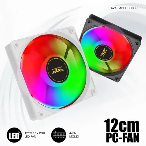 ARMAGGEDDONPCCOOLINGFAN12CMCHROMARGBKIT30005PACKWHITE