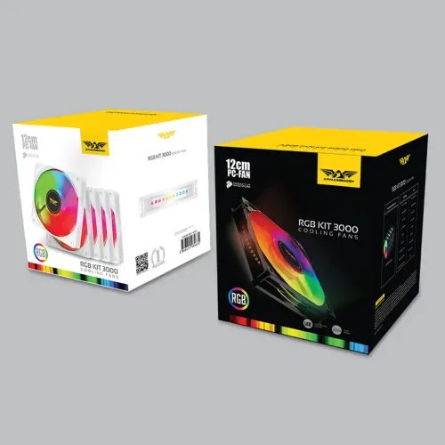 ARMAGGEDDONPCCOOLINGFAN12CMCHROMARGBKIT30005PACKWHITE