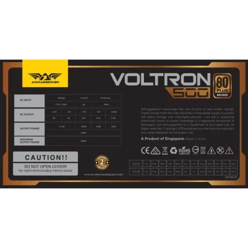 ARMAGGEDDONPSU500WVOLTRONBRONZEBLACK