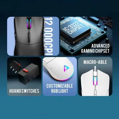 ARMAGGEDDONUSBWIREDMACROABLEGAMINGMOUSEFALCONVSTEALTH12000CPIBLACK