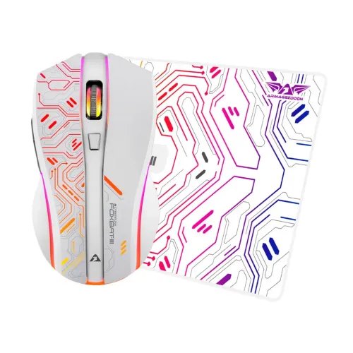 ARMAGGEDDON2.4GWIRELESSGAMINGMOUSERGB10000CPIMIKOYANFOXBAT-IIICYBERPUNKWHITE