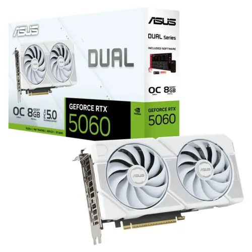 ASUSVGADUAL-RTX5060-O8G-WHITE8GBGDDR7