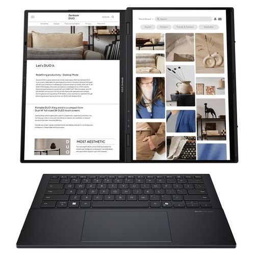 ASUSLaptopZenbookDuoOLEDUX8406CA-OLED-PZ067X14.0aposapos2880x1800OLEDTouch120HzU7255H32GB1TBSSDNVMePCIe4.0Win11Pro2YInkwellGray