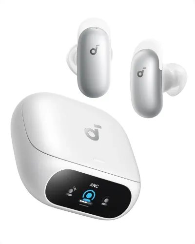 AnkerSoundcoreWirelessEarphonesLiberty5ProActiveNoiseCancellationTouchScreenCaseWhite