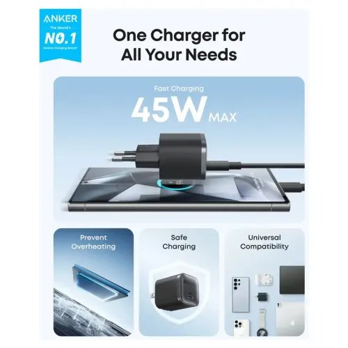 AnkerWallChargerNano45W1xUSB-CBlack
