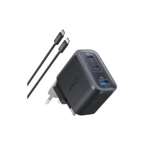AnkerWallChargerNano70W2xUSB-C1xUSBAFoldablePlugBlackGrey