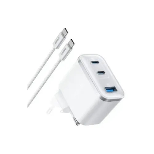 AnkerWallChargerNano70W2xUSB-C1xUSBAFoldablePlugWhite