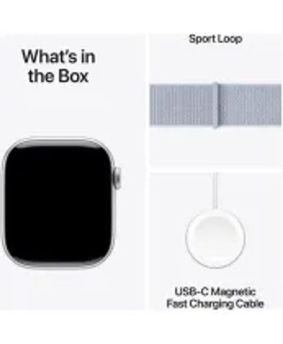 AppleWatchSeries10GPS46mmSilverAluminiumCasewithBlueCloudSportLoop
