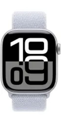 AppleWatchSeries10GPS46mmSilverAluminiumCasewithBlueCloudSportLoop