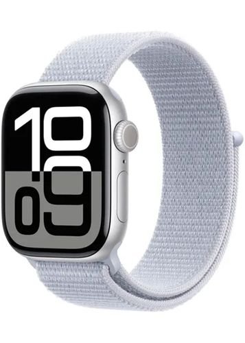 AppleWatchSeries10GPS46mmSilverAluminiumCasewithBlueCloudSportLoop