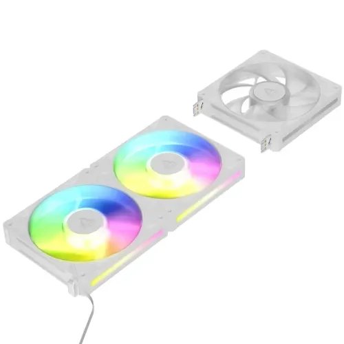 ArcticBioniXP14A-RGBWhitePackof3-140mmCaseFanwithA-RGB-FluidDynamicBearing-PWM