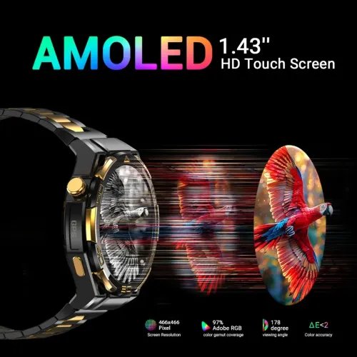 BLACKVIEWBT5.3MULTITASKAMOLEDSMARTWATCHBLACK