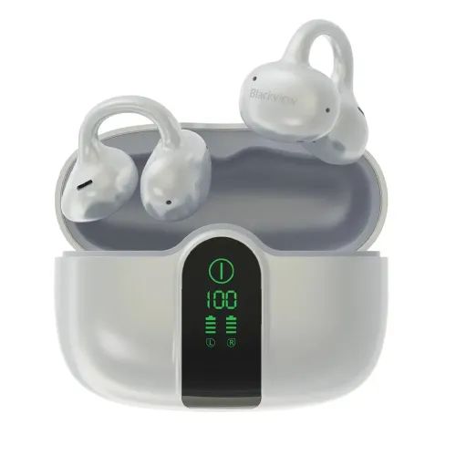 BLACKVIEWBT6.0IPX5AIRBUDS15WITHLCDCHARGINGDOCKFROSTYWHITE