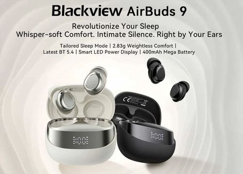 BLACKVIEWENCBT5.4AIRBUDS9LEDSCREENWITHCHARGINGDOCKBLACK