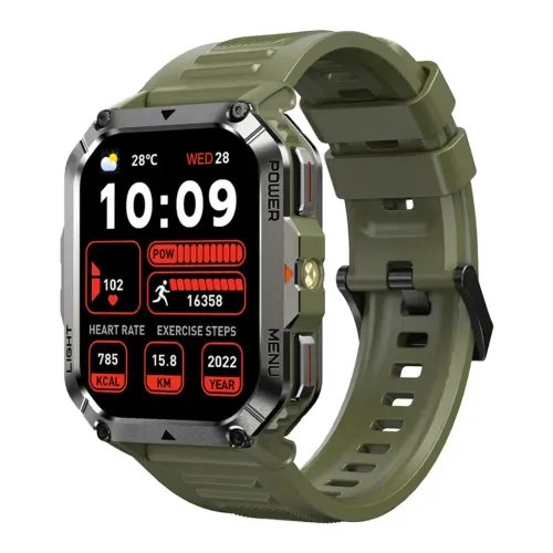 BLACKVIEWMULTI-FUNCTIONSMARTWATCHWITHFLASHLIGHTCOMPASSBTCALLHEALTHMANAGEMENTGREEN