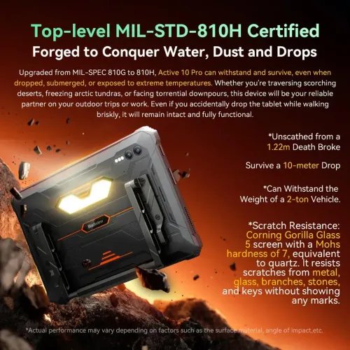 BLACKVIEWOCTA-CORERUGGEDTABLET10.9512GB512GBACTIVE10PRO5GNFCSIMANDROID14ORANGE