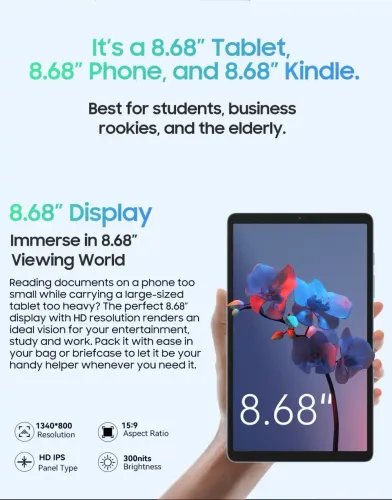 BLACKVIEWOCTA-CORETABLET8.686GB128GBTAB604GANDROID14GREY