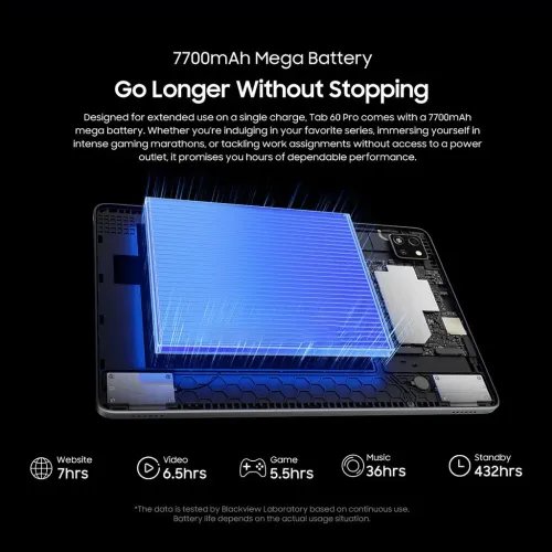 BLACKVIEWOCTA-CORE4GLTETABLET10.18GB128GBTAB60PROSETANDROID14GREY