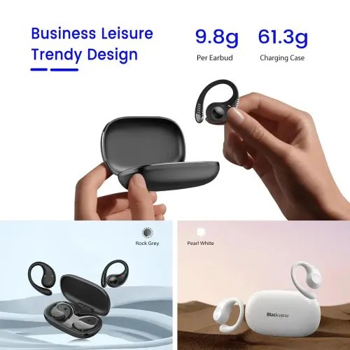 BLACKVIEW BT5.0 ENCMIC NOISE REDUCTION EARBUDS WITH CHARGING DOCK BLACK