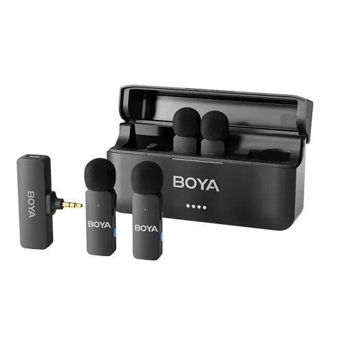 BOYABY-V4Wireless4person4-channelminiLavalier3.5mmforCamera2.4GHzMicrophone