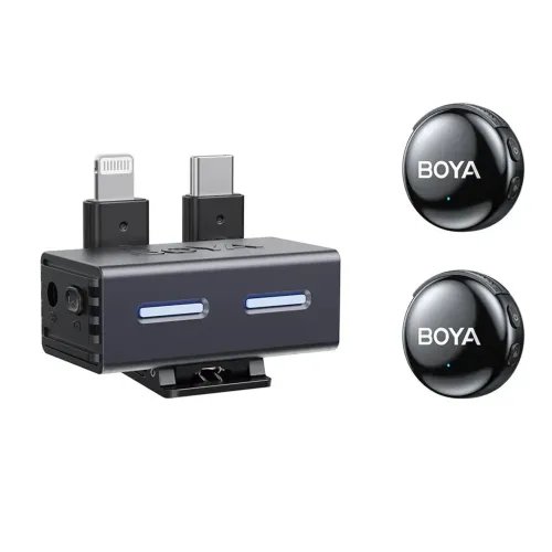BOYALINK3-Type-CLightning35mmAI-PoweredButtonWirelessMicrophone2TX1RXcha.Case
