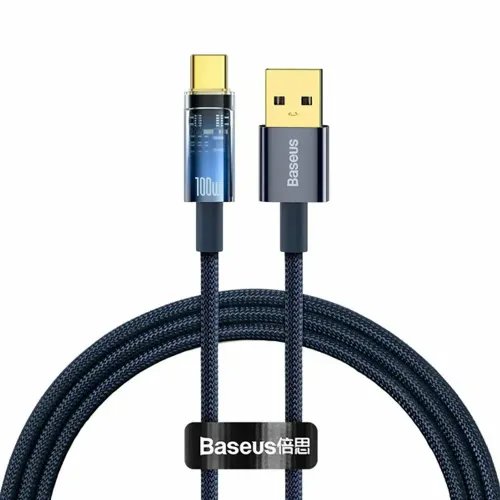Baseus Explorer Series Auto Power-Off Fast Charging Data Cable USB to Type-C 100W 1m Blue