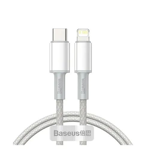 Baseus High Density Braided USB-C to Lightning Cable 20W Λευκό 1m
