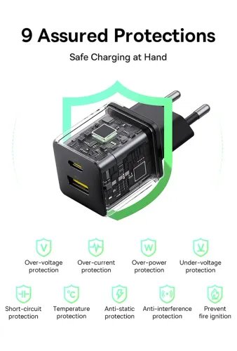BaseusPalmFastChargerUSB-AUSB-C20WEUClusterBlack