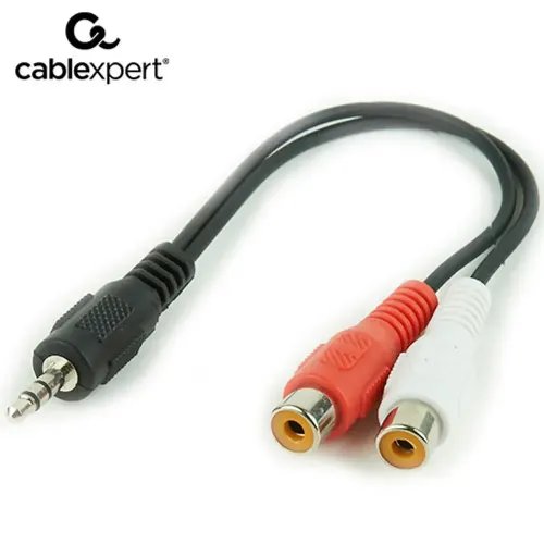 CABLEXPERT 3.5 mm PLUG TO 2 x RCA SOCKETS STEREO AUDIO CABLE 02 m