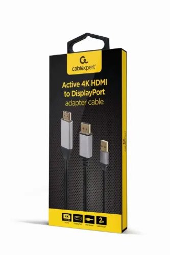 CABLEXPERT 4K HDMI MALE TO DISPLAYPORT MALE ADAPTER CABLE 2M BLACK RETAIL PACK