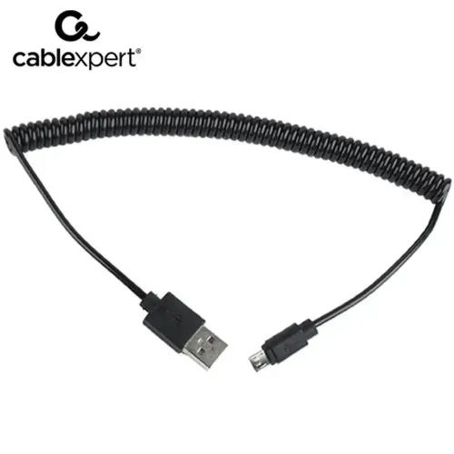 CABLEXPERT COILED MICRO-USB CABLE 18m BLACK