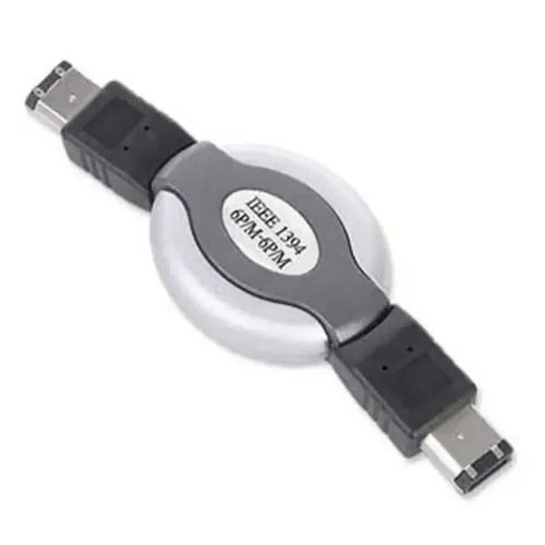 CABLEXPERT COMPACT RETRACTABLE FIREWIRE IEEE 1394 STANDARD CABLE 6PM TO 6PM GOLD PLATTED CONNECTOR