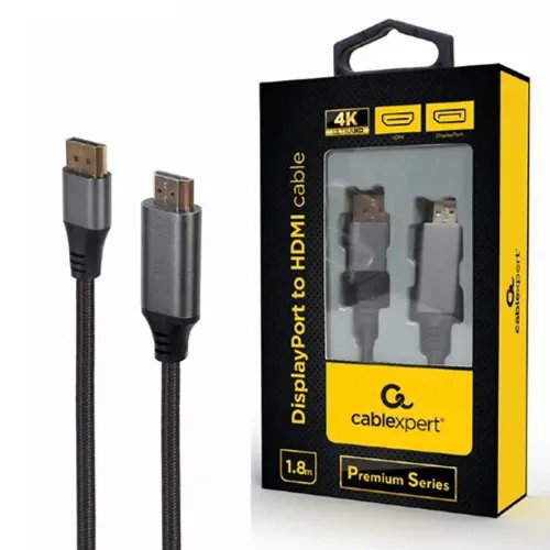 CABLEXPERT DISPLAYPORT TO HDMI CABLE PREMIUM SERIES 4K 18M RETAIL PACK