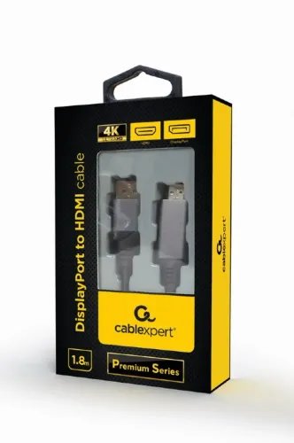 CABLEXPERT DISPLAYPORT TO HDMI CABLE PREMIUM SERIES 4K 18M RETAIL PACK