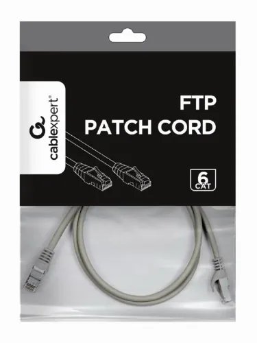 CABLEXPERT FTP CAT6 PATCH CORD GREY SHIELDED 1M