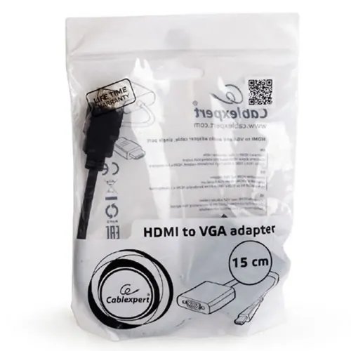 CABLEXPERT HDMI TO VGA AND AUDIO ADAPTER CABLE SINGLE PORTBLACK
