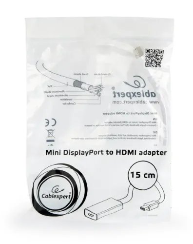 CABLEXPERT MINI DISPLAYPORT TO HDMI ADAPTER CABLE WHITE