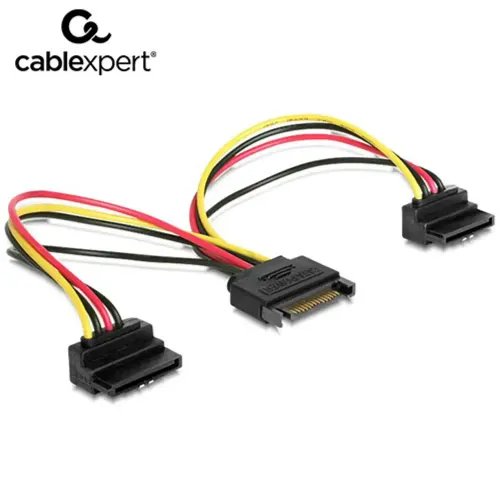 CABLEXPERT POWER SPLITTER CABLE WITH ANGLED OUTPUT CONNECTORS 015M