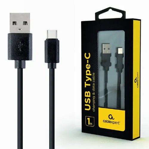 CABLEXPERT USB20 AM TO TYPE-C CABLE 1M BLACK RETAIL PACK