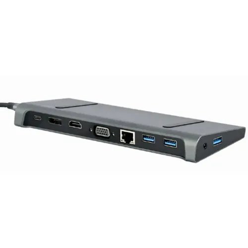 CABLEXPERT USB TYPE-C 9IN1 MULTI-PORT ADAPTER HUB3.0HDMIDISPLAYPORTVGAPDLANSTEREO AUDIO